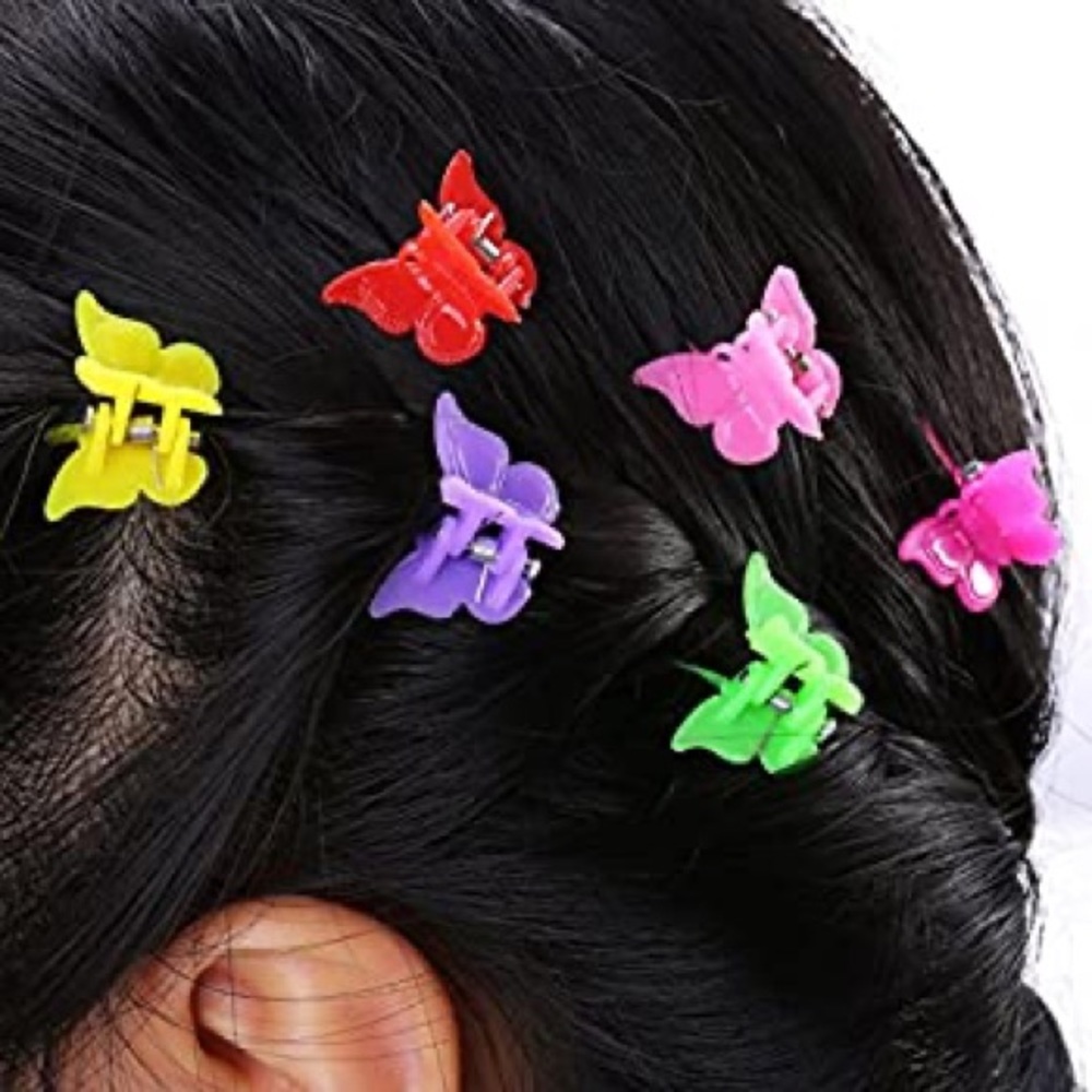 colorful mini butterfly hair clips 🦋 set of 3 blue💙 90’s hair style - Picture 8 of 10